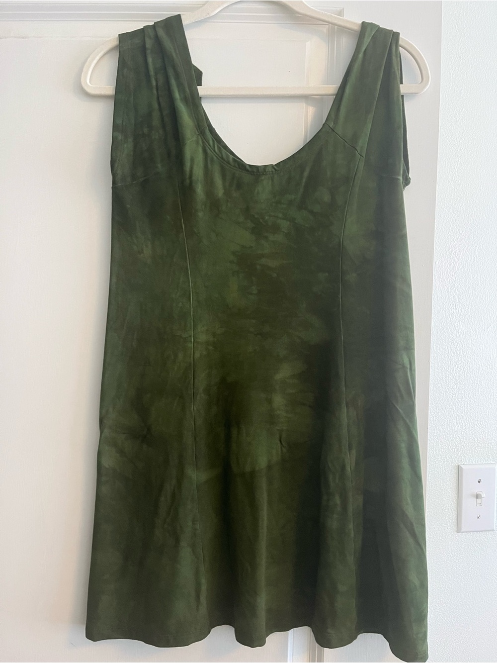 Calico Alchemy XL dark green tie tunic top handmade